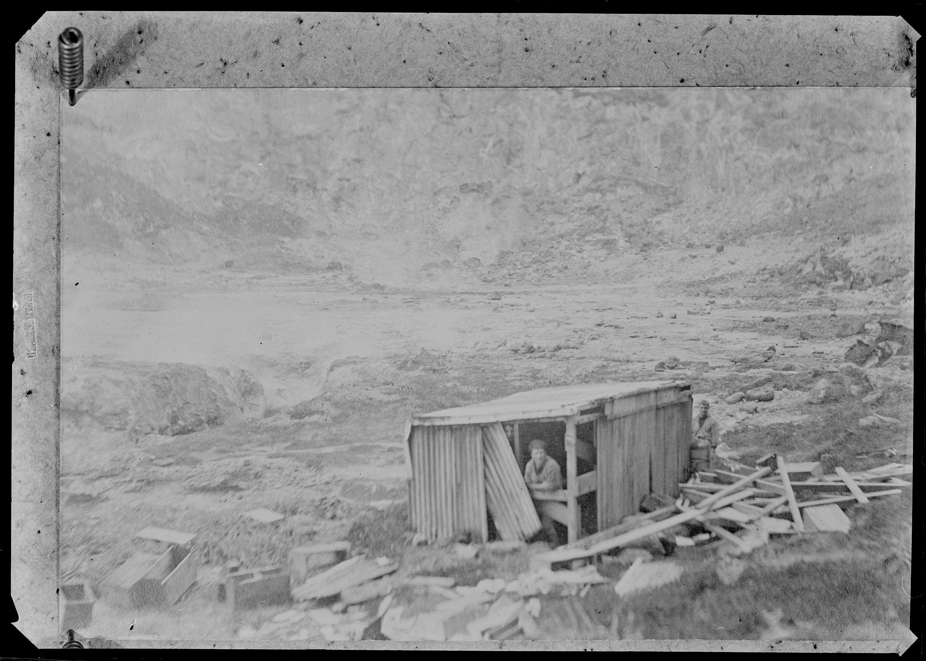 Medium format film negative Castaway depot on Curtis Island New