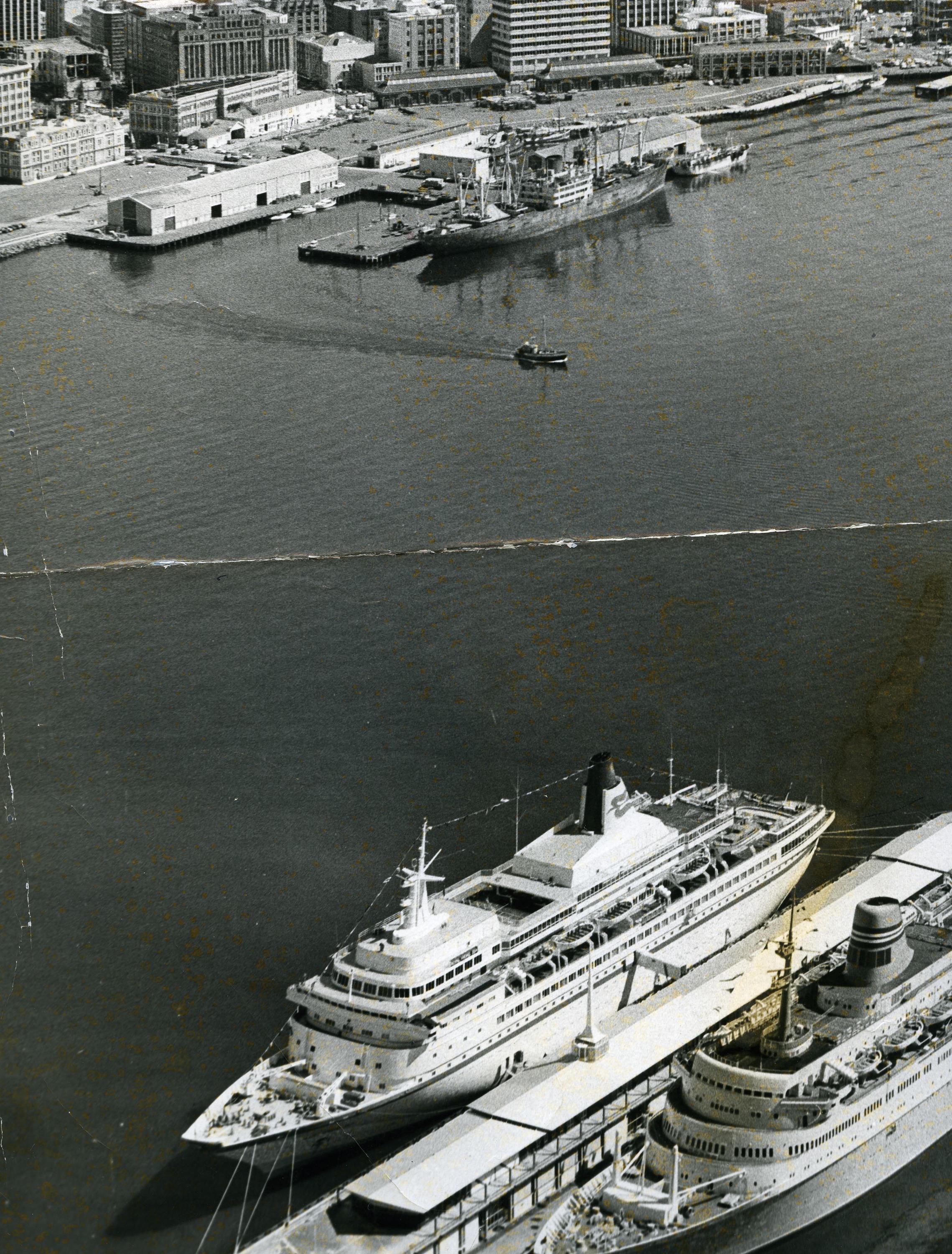 Photograph Cruise ships ROYAL VIKING SEA and SAGAFIORD, Wellington, 27 Feb 1974 New Zealand