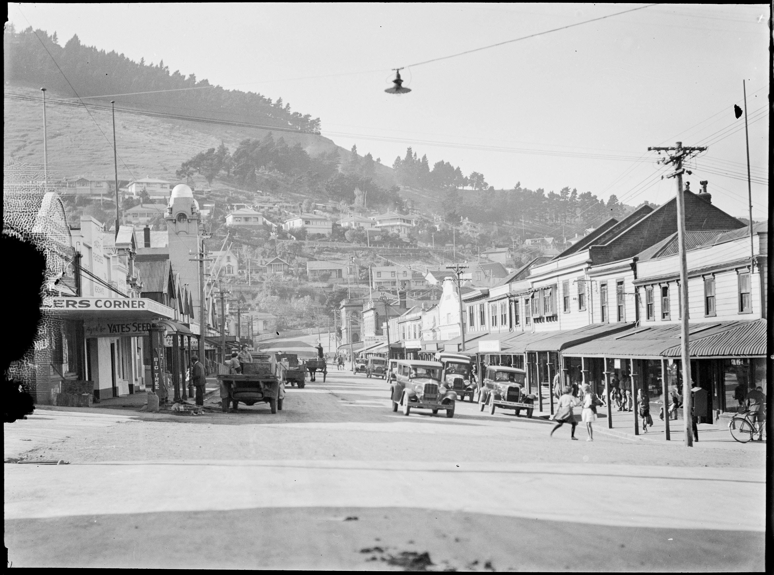 Medium format film negative London Street, Lyttelton New Zealand