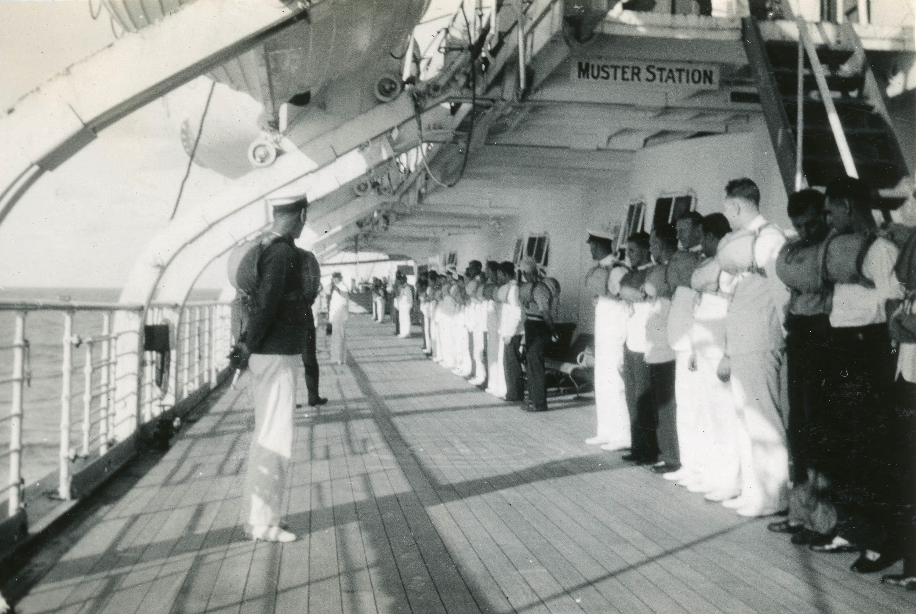 Photograph: RANGITANE crew onboard, 1936 - New Zealand Maritime Museum