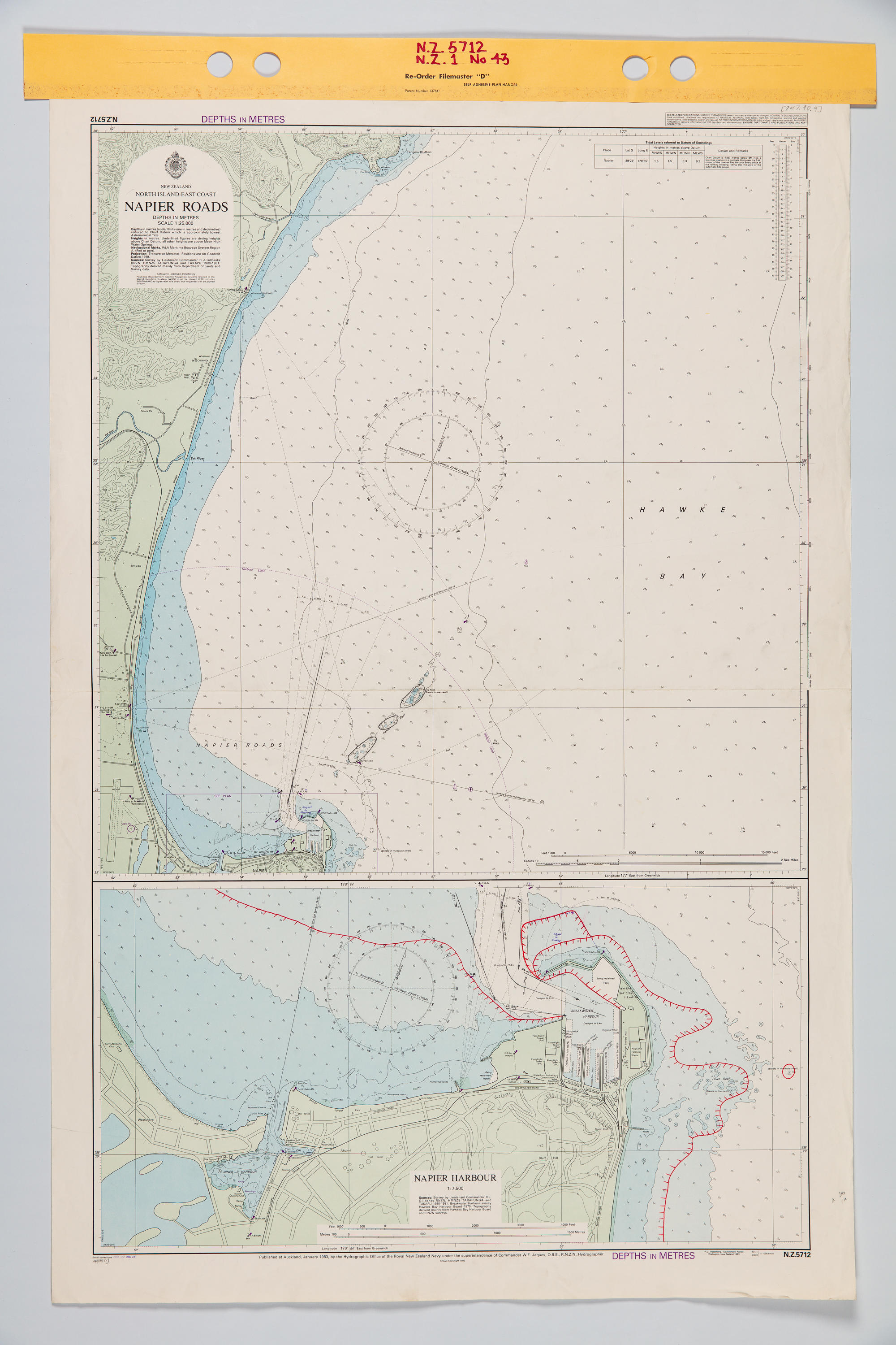 Chart Napier Roads New Zealand Maritime Museum