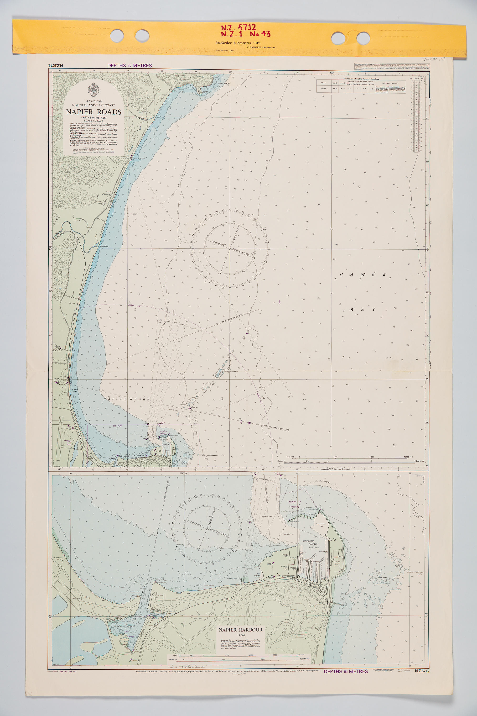 Chart Napier Roads New Zealand Maritime Museum